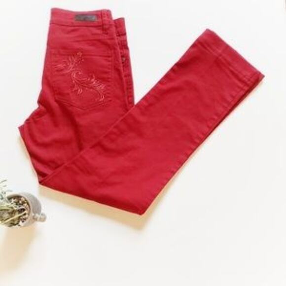 Lee High Rise Mom Jeans Classic Fit Red Jeans 6 - Picture 2 of 8